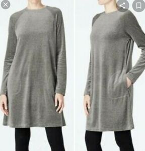 Pure Jill pima cotton gray dress